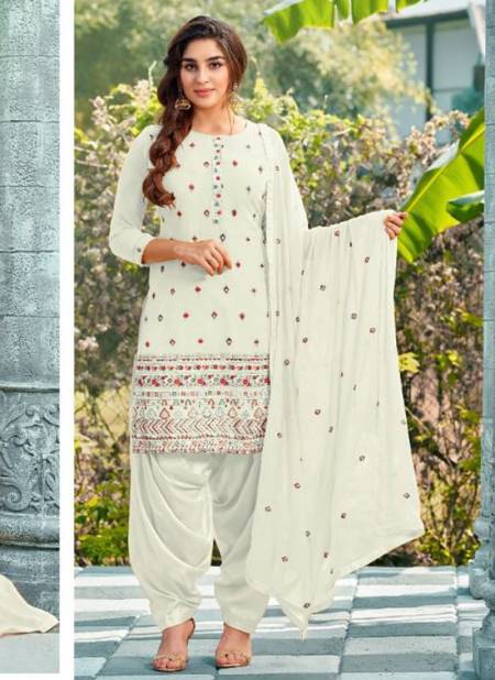 White Colour Saheli Mrudangi New Latest Designer Festive Wear Faux Georgette Salwar Suit Collection 2026 G